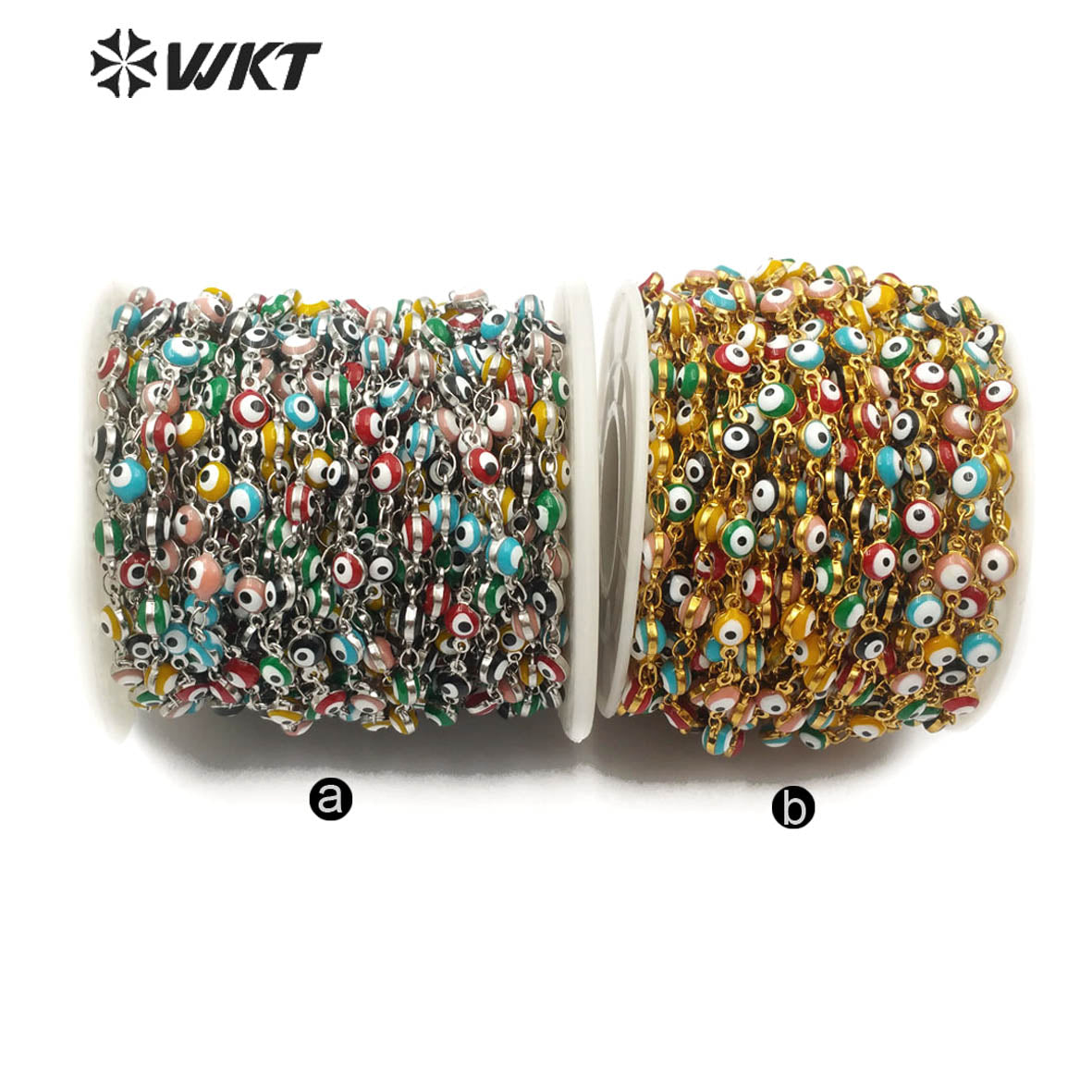 BWT-RBC102 Wholesale Gold Color Chain Can DIY Necklace and Bracelet Stainless Steel Eye Chain in IPG Plated Beads Chain