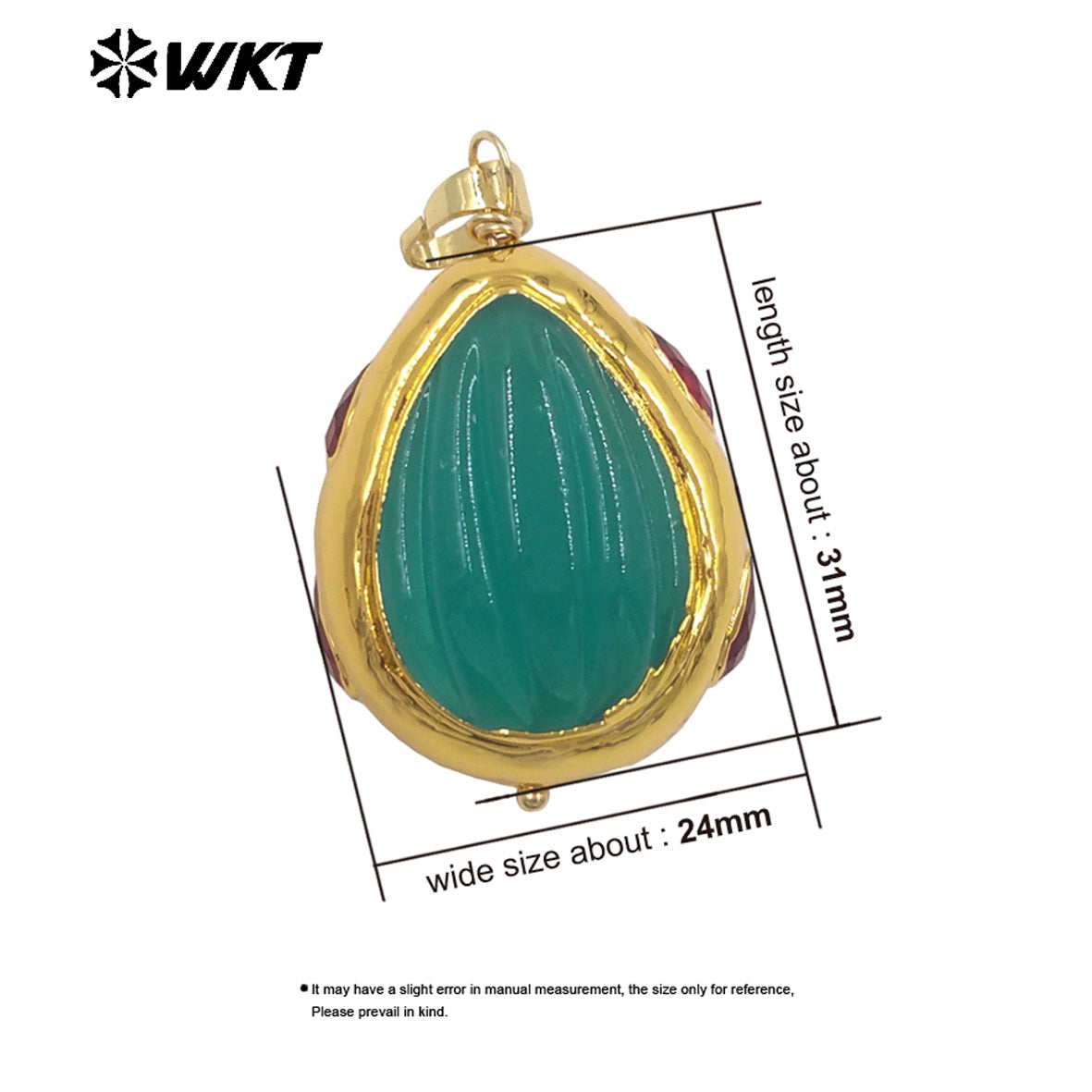 WT-P2071 Wonderful 18K Gold Electroplated Colorful Glaze Hand Carved Waterdrop Shape Pendants For Women Necklace DIY Making