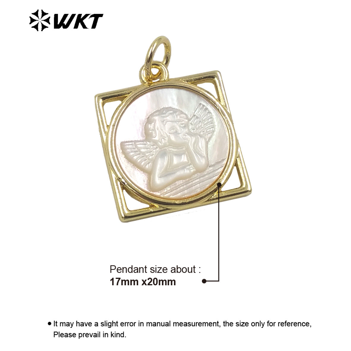 WT-JP294 High Quality Pendant Lovely Angel Carved Shell Earrings 18K Gold Plated Women Gifts Fashion Earrings Shell Earrings