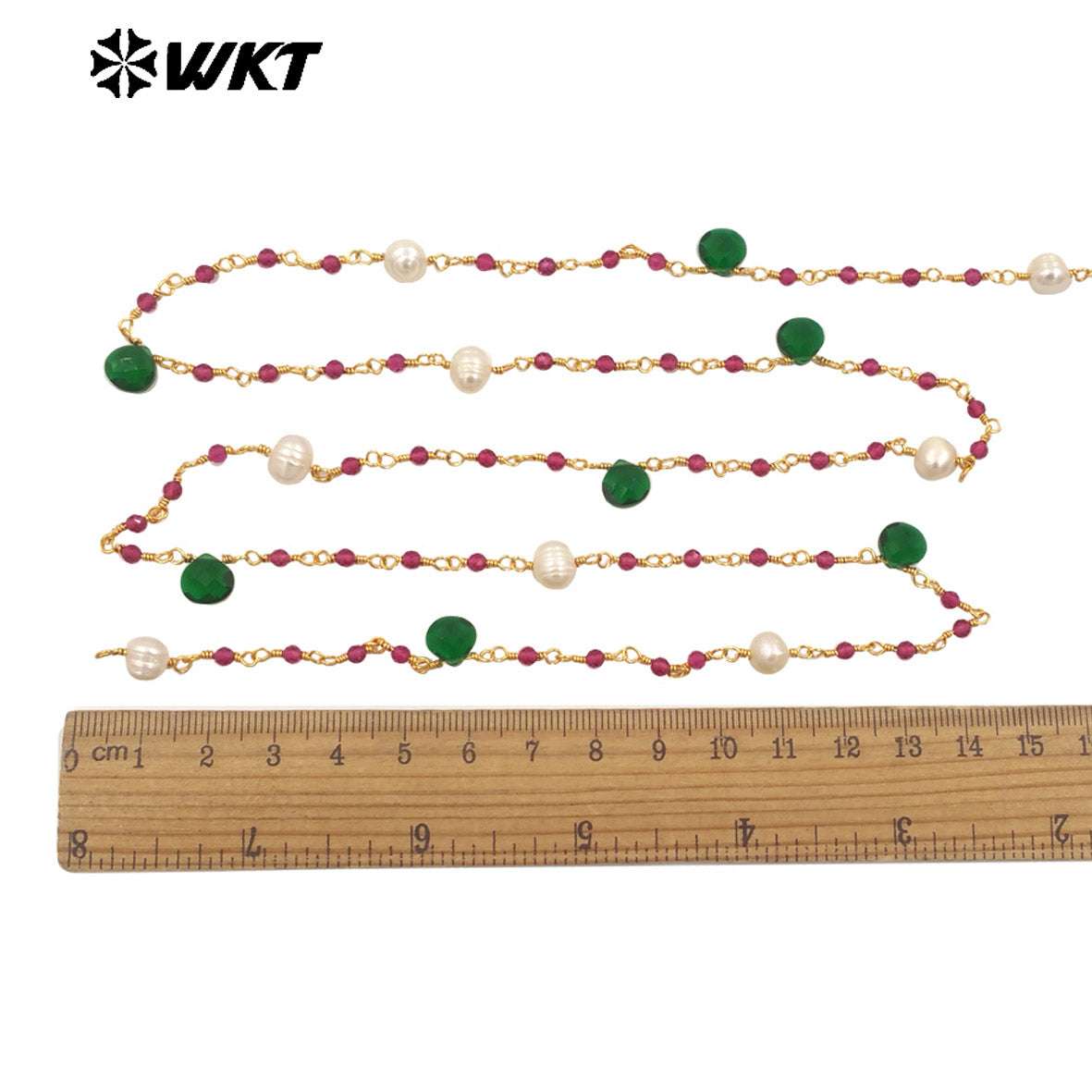 WT-RBC239 Wholesale New Handmade Wire Wrapped Natural Gemstone Beads DIY Jewelry Chain for Necklace Design