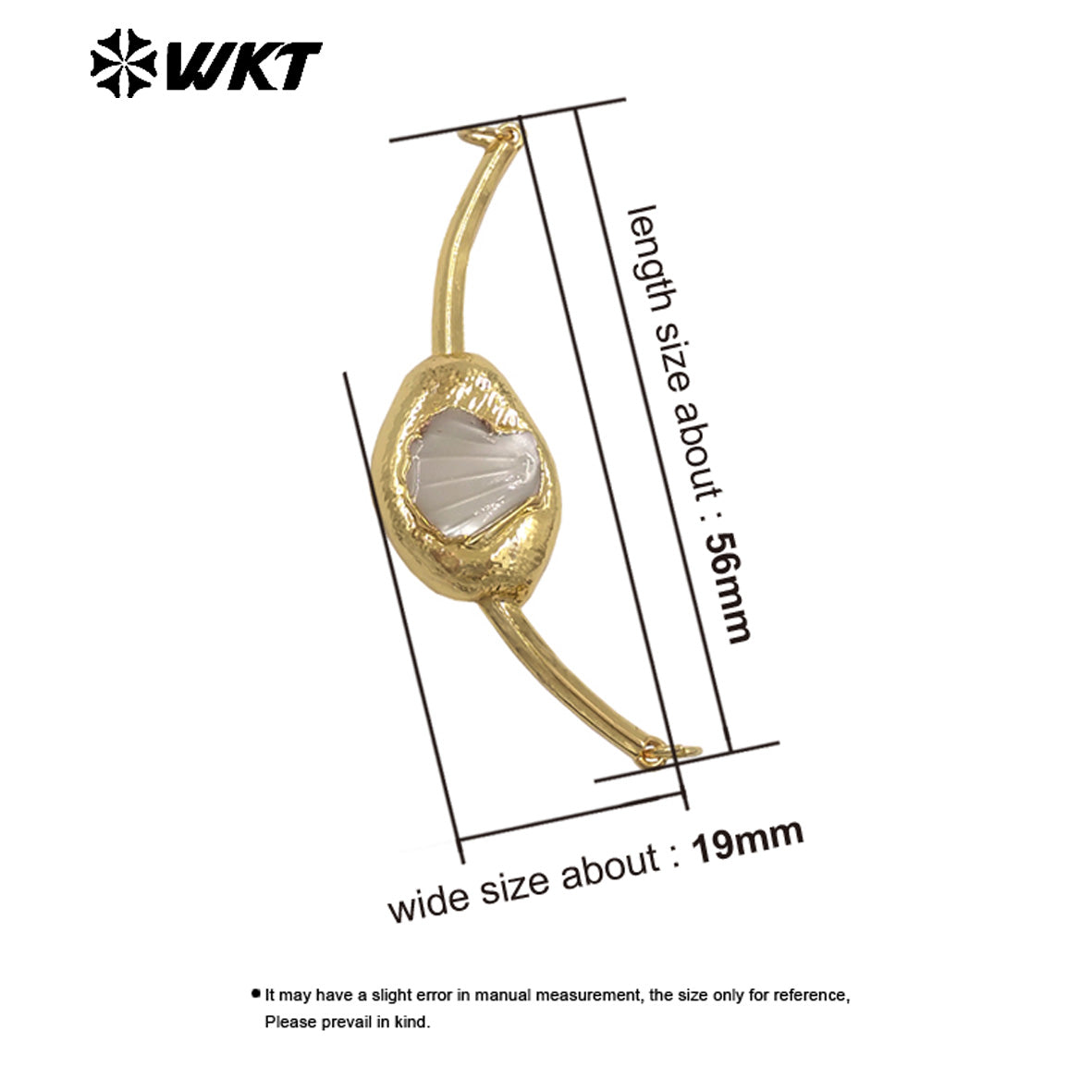 WT-PC016 Newest Luxury Double Hoops Gold Electroplated Natural Freshwater Pearl Connectors For Lady Fashion Bracelet DIY