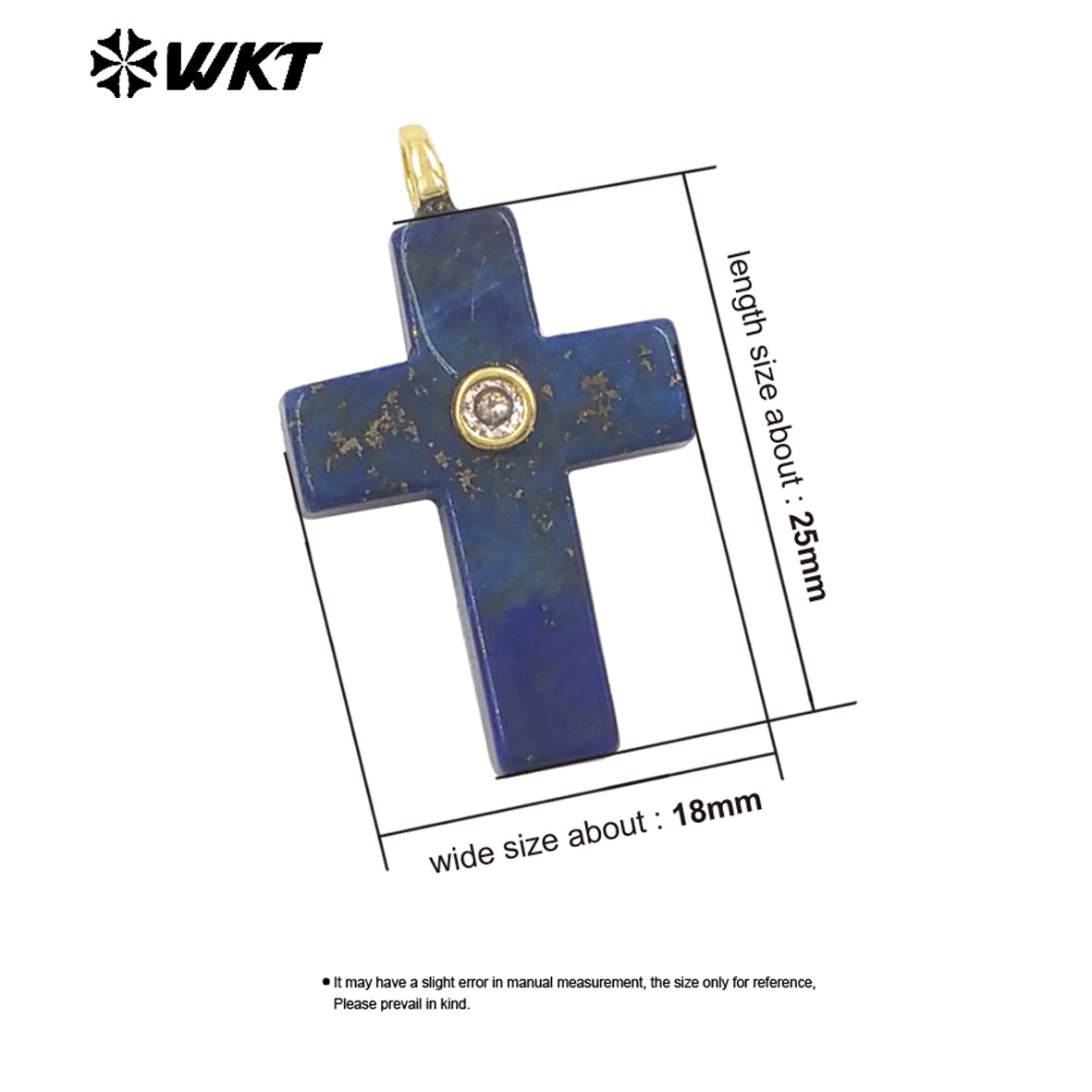 WT-P2110 High Quality Natural Gemstones Setting In Zircon Cross Shape Charms Pendants For Women Handmade Earrings Design