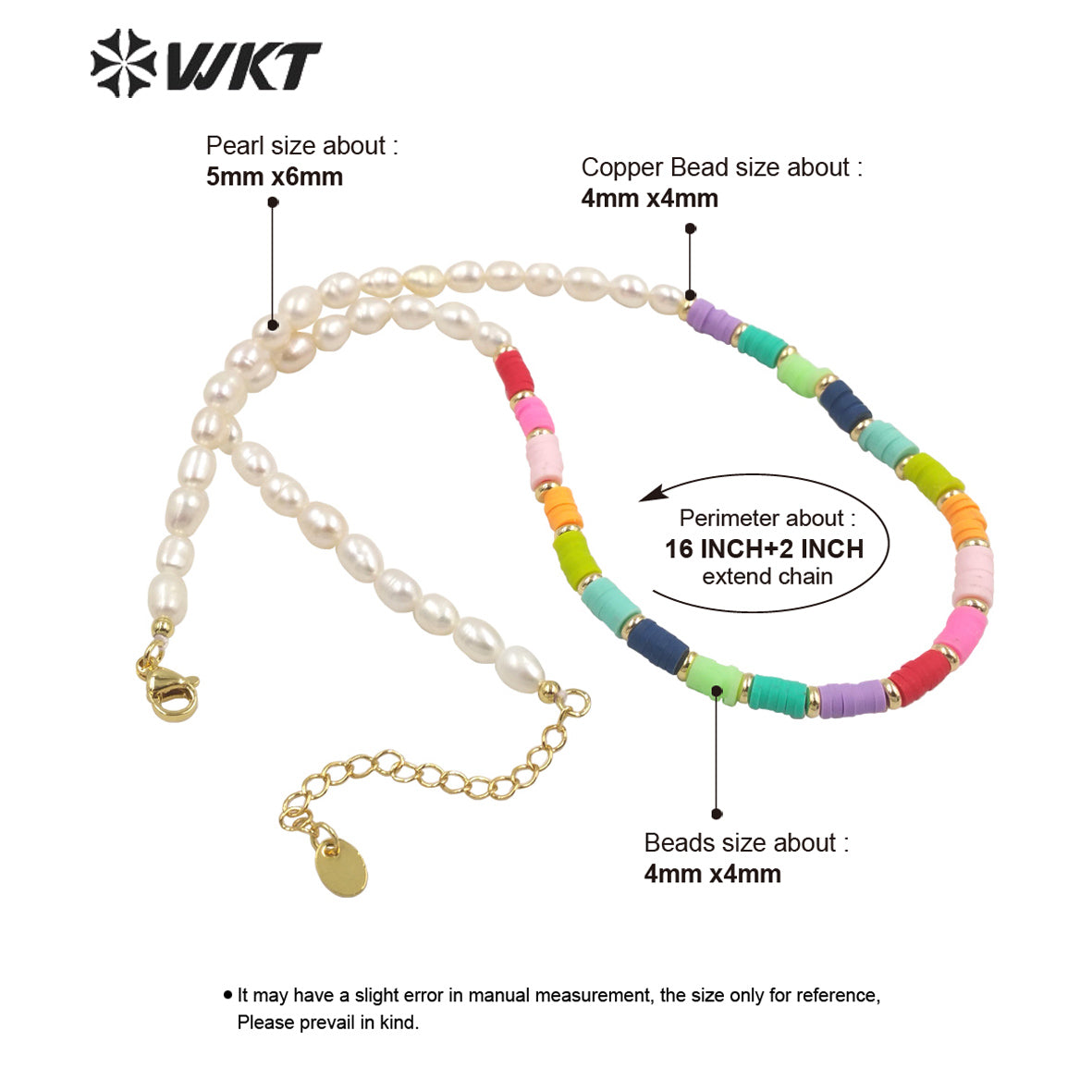 WT-JN208 Gorgeous Natural Freshwater Pearl Mix Resin Beads Necklace Winter Choker Pearl Necklace Jewelry Decorative