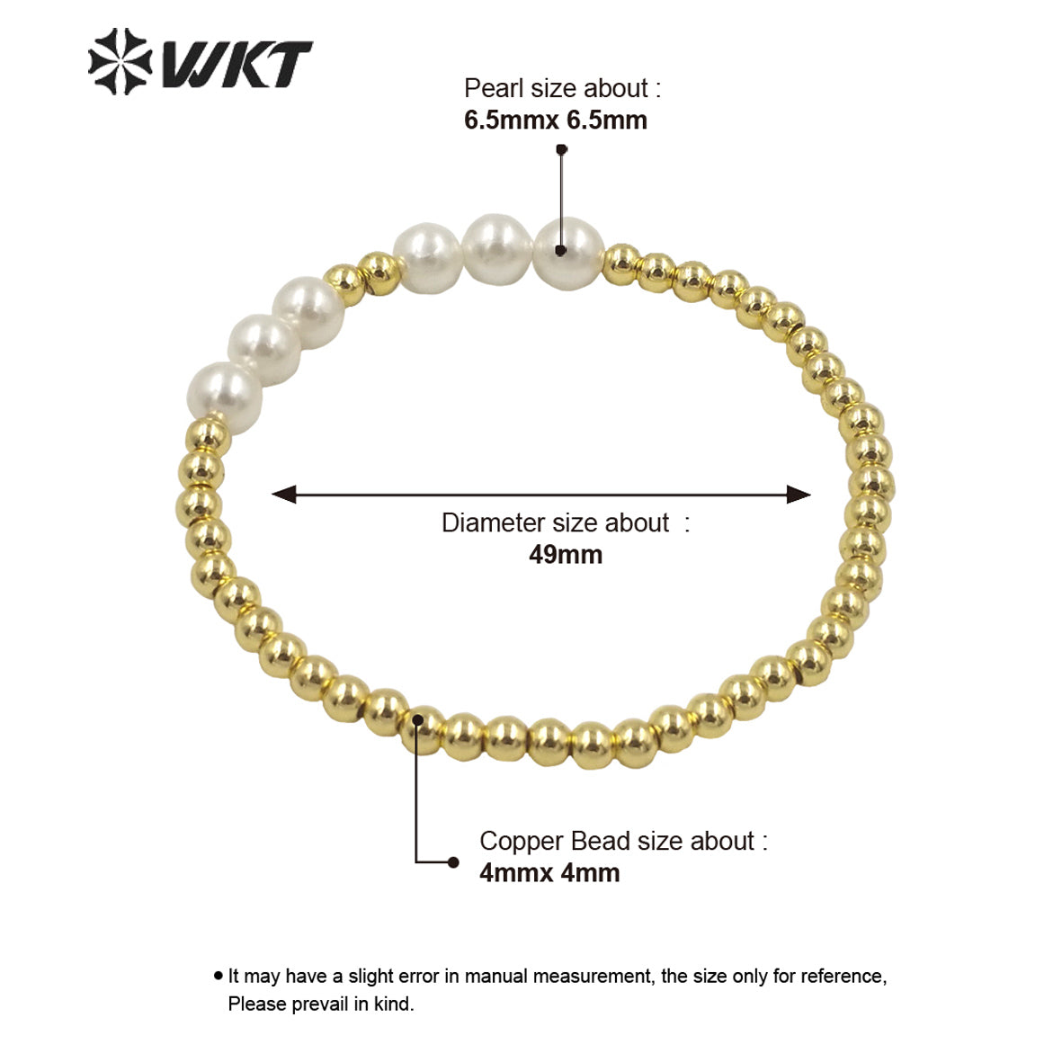 WT-MPB042 WKT 2022 Hot Style Retro Court Natural Freshwater Pearl Bracelet Stitching Gold Small Beads Bracelet Gift Jewelry