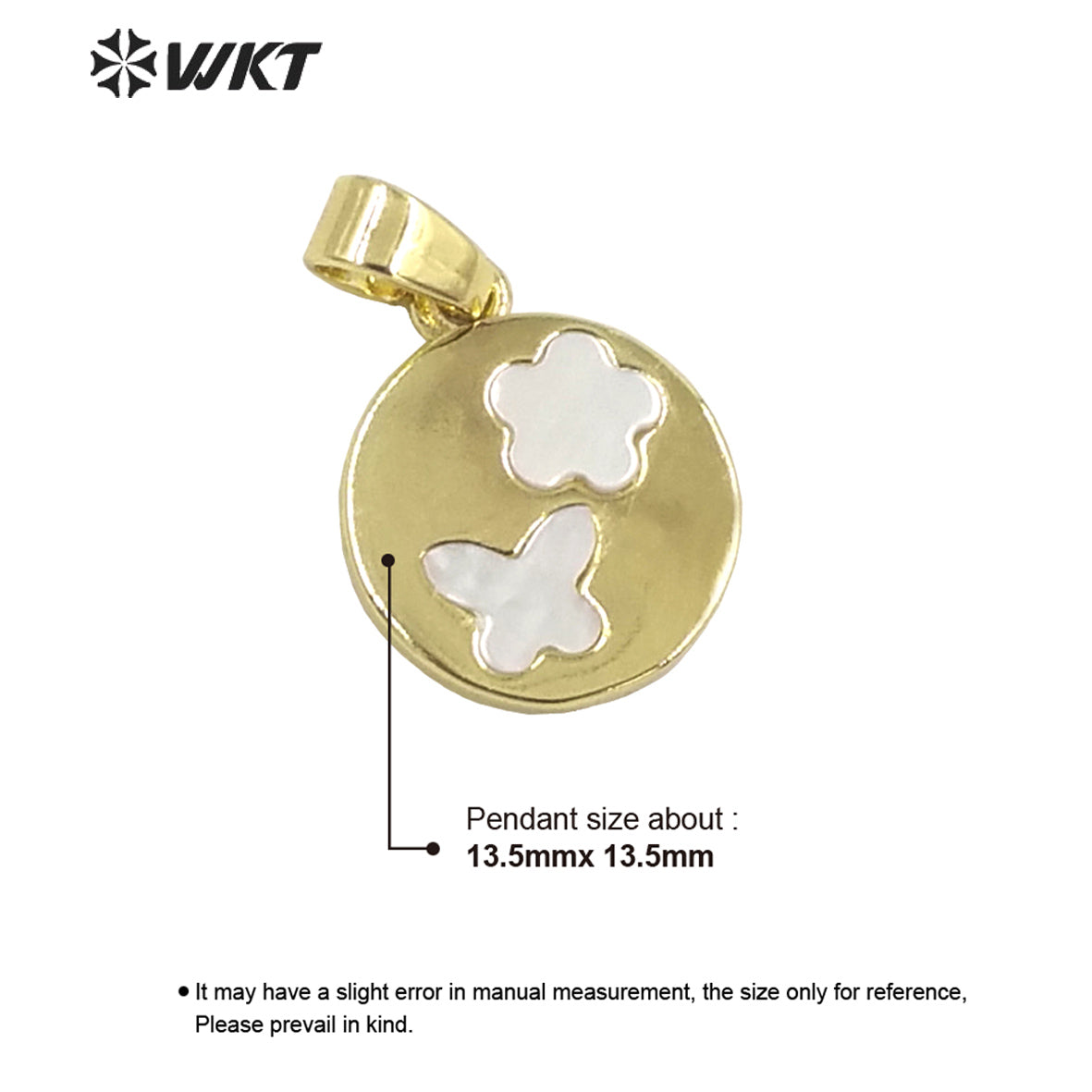 WT-JP325 Wholesale New Round Gold Bezel Shell Moon and Star Pendant Lovely Energy Heart Shell Charms for Friend Gift