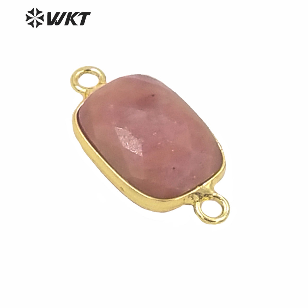 WT-C298 Wholesale Euorope Hot Sale Natural Faceted Stone Jewelry Connectors Populared Women Gold Bezel Stone Connectors