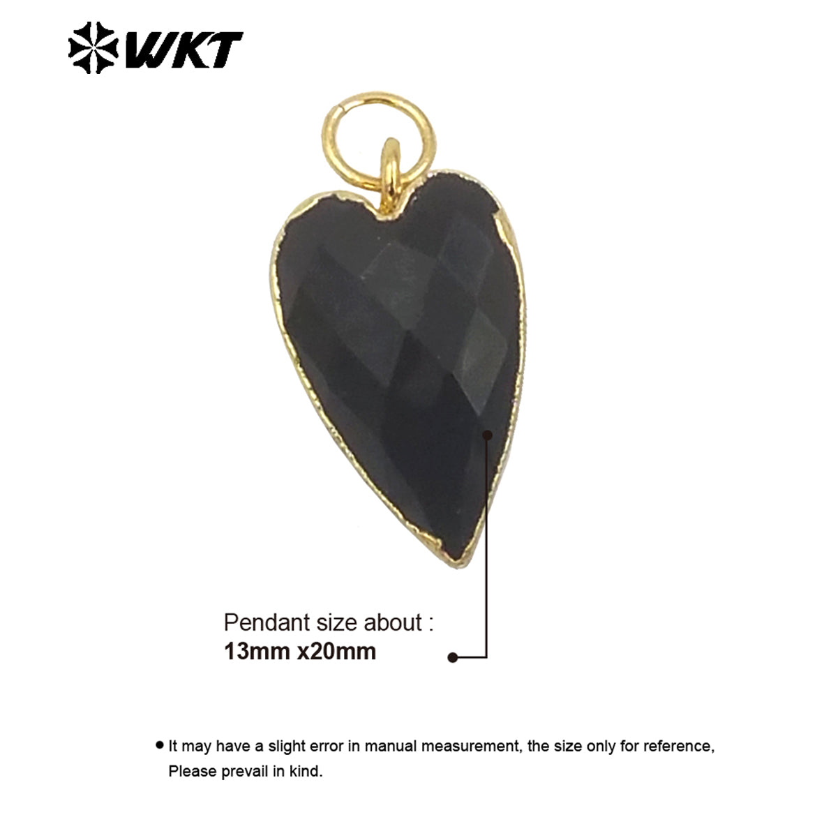 WT-P1965 Wholesale Fashion Gold Plated Long Drop Hand Carved Double Faceted Heart Stone Jewelry Pendants