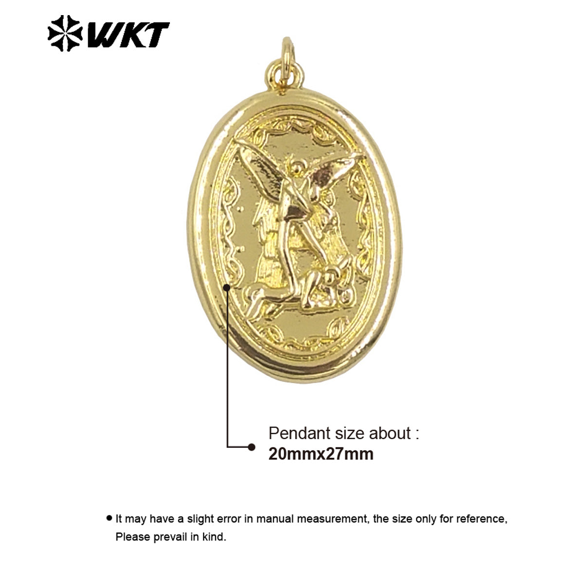WT-MP292 Wholesale New Design Lovely Kindness 18K Brass Gold Metal Angel Charms Necklace Pendants
