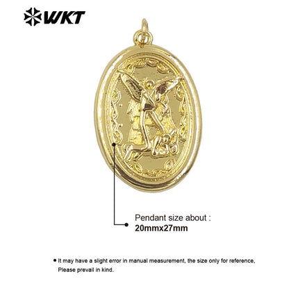 WT-MP292 Wholesale New Design Lovely Kindness 18K Brass Gold Metal Angel Charms Necklace Pendants