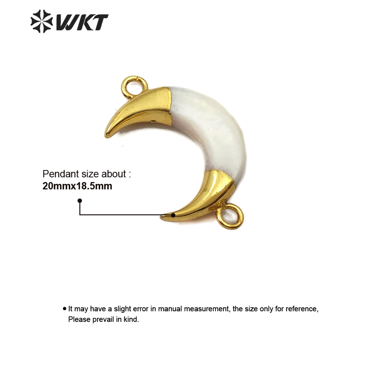 WT-C286 New Design Jewelry Crescent Horn Shell Pendant Connector Gold Connector Wholesales in Stock Connector