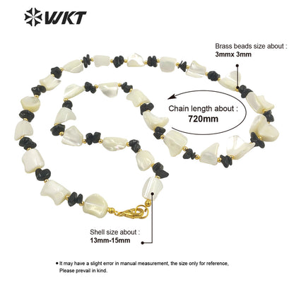 WT-JN226 WKT Newest Design 2023 Summer Jewelry Shell Necklace with Stone Spacer Elegant Anniversary Gift Necklace
