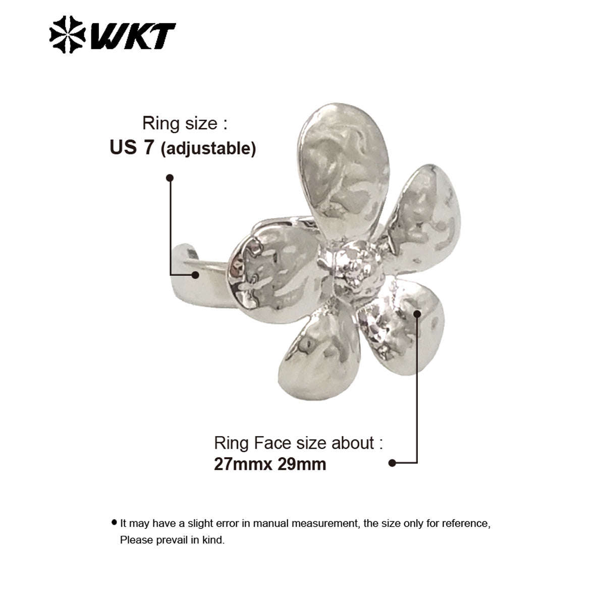 WT-R551 New Arrivals High Quality Unique Fashion Adjustable 18K Gold Plated Full Flower Ring for Lovely Woman As Birthday Gift