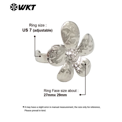 WT-R551 New Arrivals High Quality Unique Fashion Adjustable 18K Gold Plated Full Flower Ring for Lovely Woman As Birthday Gift