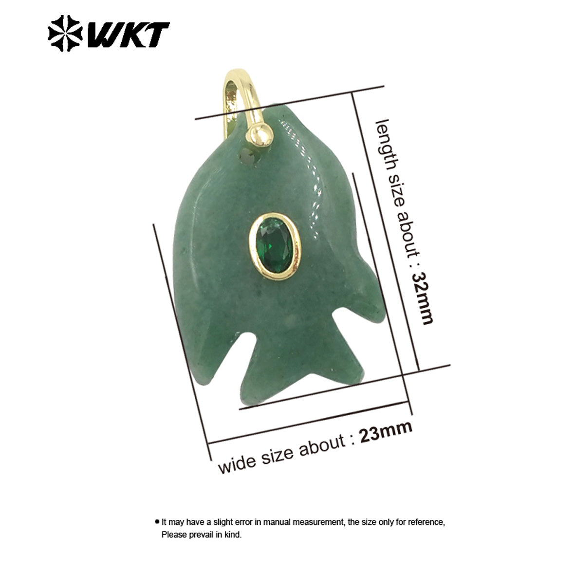 WT-P2067 Lovely Style Ocean Series Multiple Natural Gemstones And Zircon Fish Shape Charm Pendants For Friends Gift DIY