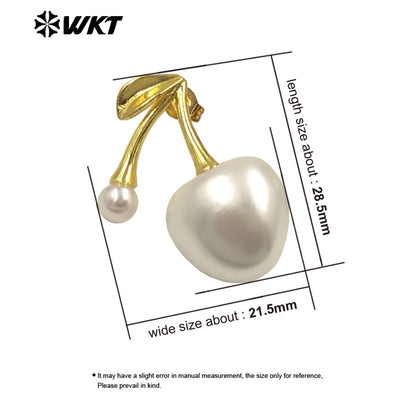 WT-ME122 Exquisite Cherry Design Women Earrings Yellow Brass With Drop Oil Gold Plated Red And White Color Good Quality Jewelry