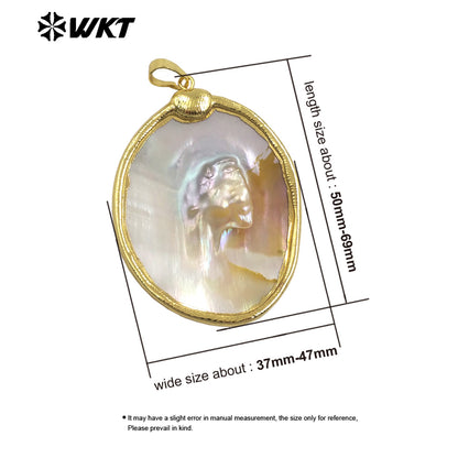 WT-JP410 Wholesale Fashion High Bright Randomly Shape Natural Mother of Pearl Pendant for Women Jewelry Design