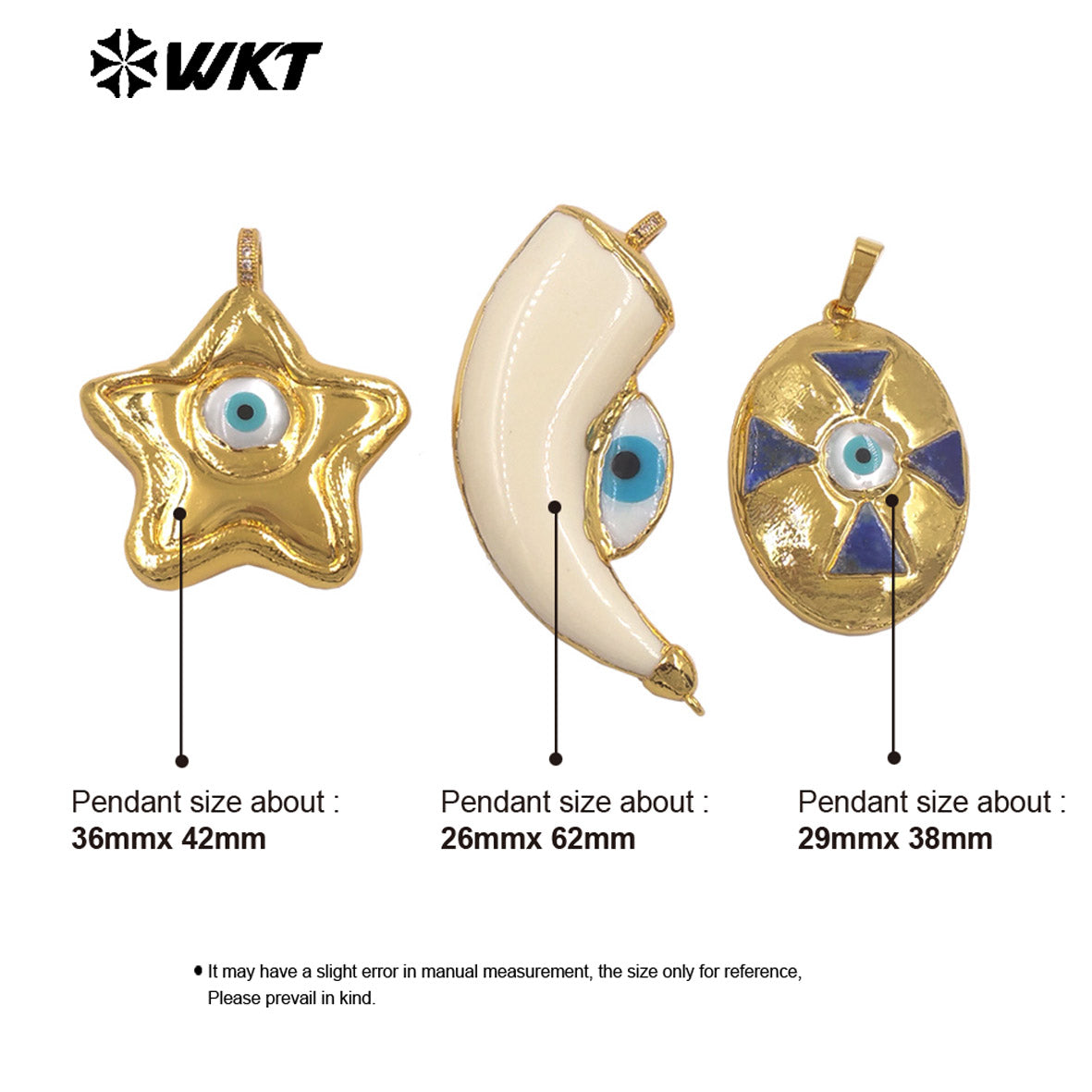 WT-JP451 Peculiar Wholesale Gold Plated Natural Shell Eye Star And Egg Design Charm Pendants As Halloween Gift Making Findings