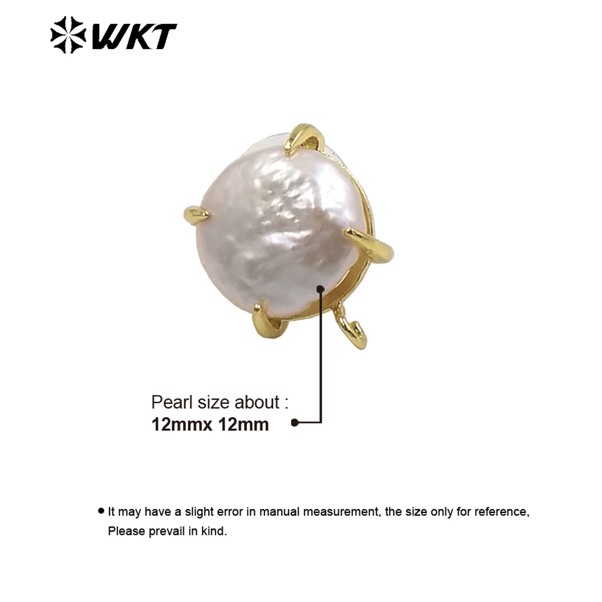 JFE81 Unique Fashion Gold Claw Setting Round Coin Freshwater Pearl Studs with Hoop for Jewelry Making Women DIY Popular Ear Stud
