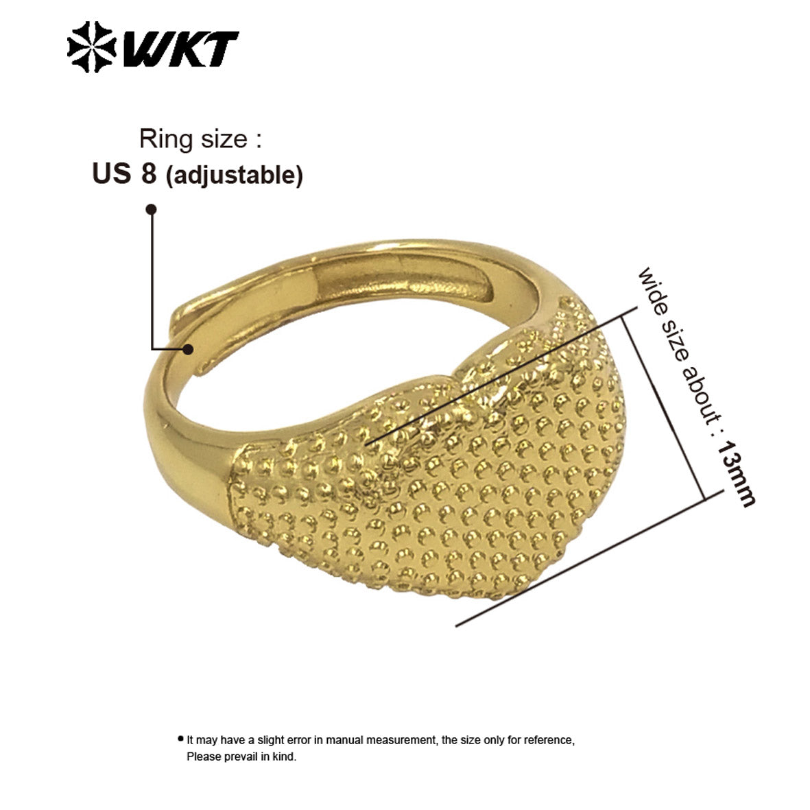 WT-R592 Newest Vintage Simple Style 18K Gold Plated Yellow Brass Heart Shape Metal Women Rings For Daily Matching Jewelry