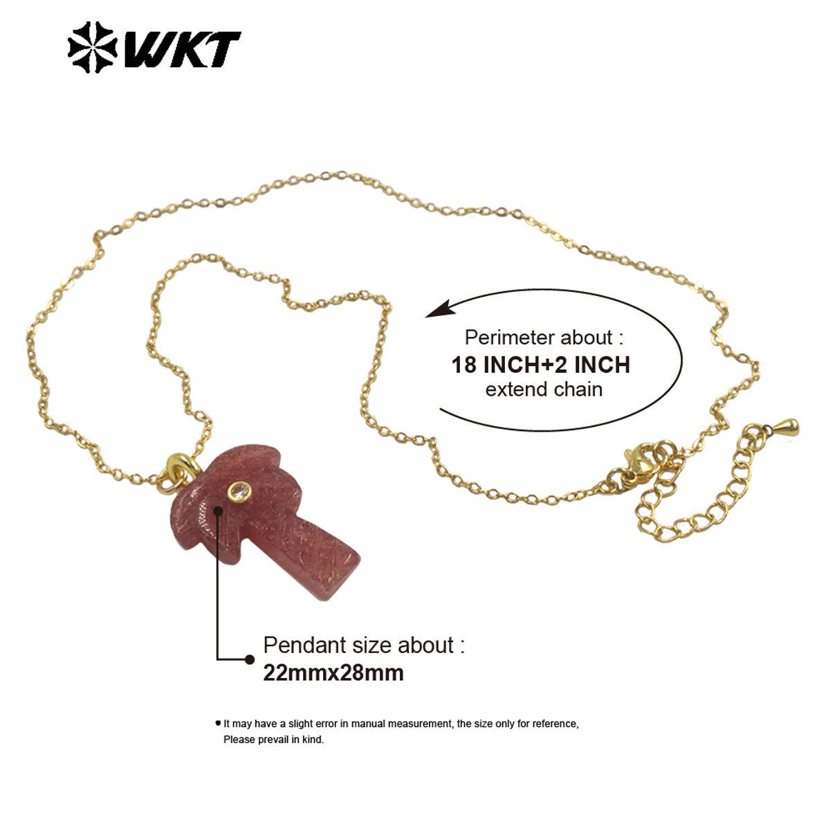 WT-N1534 Amazing Various Natural Gemstones Carved Coconut Trees Shape Charms Gold Necklaces For Women Fashionable Jewelry