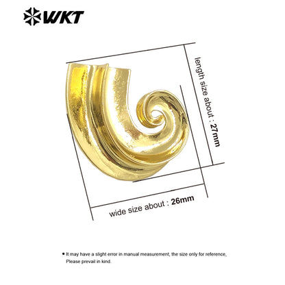 WT-E766 Wholesale New Innovations 18K Real Gold Plated Special Horn Shaped Earrings for Women As Daily Fashion Decoration