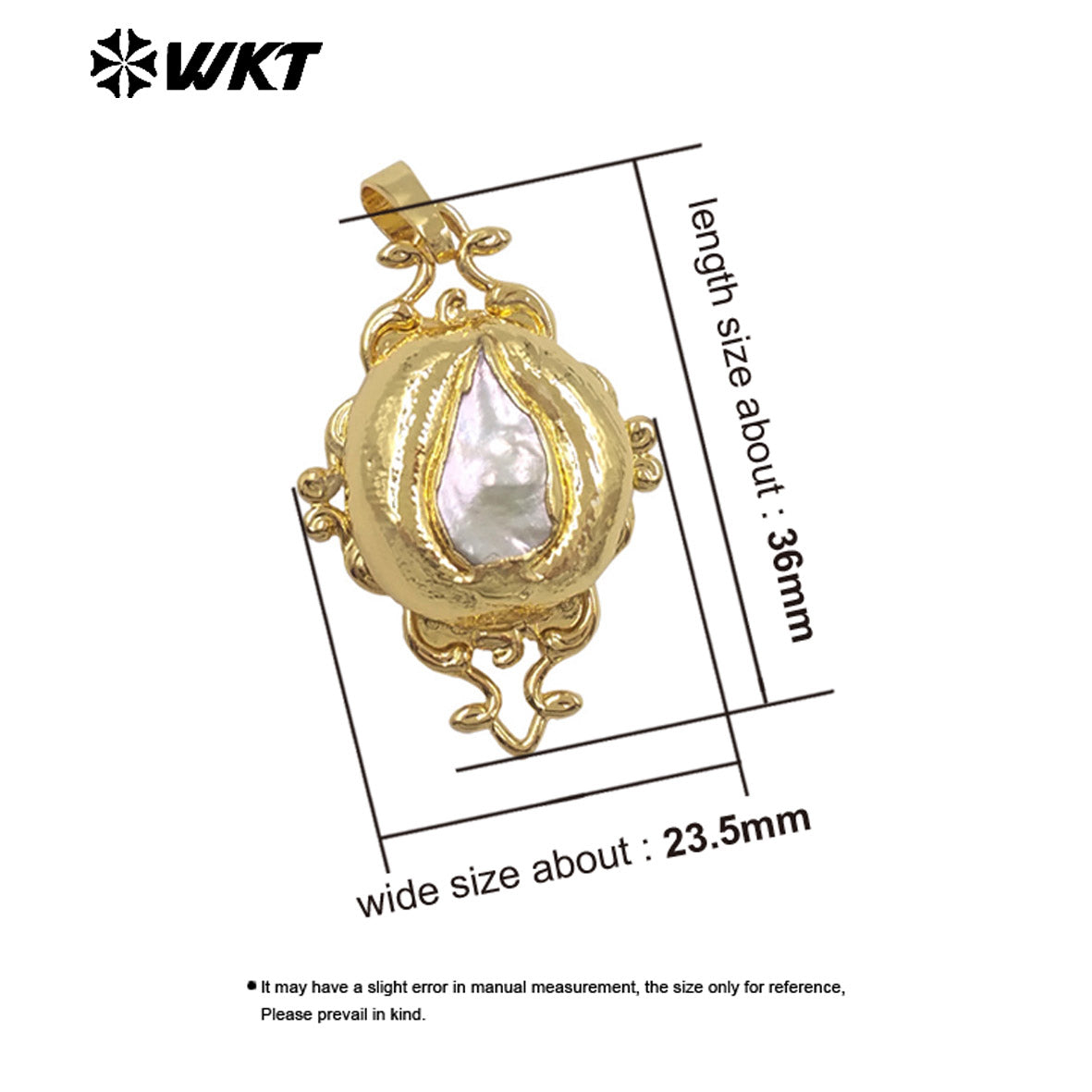 WT-JP448 Luxury Exquisite 18K Gold Plated Resist Tarnishable Natural Freshwater Pearl Vine Plant Pendant For Girl Necklace DIY