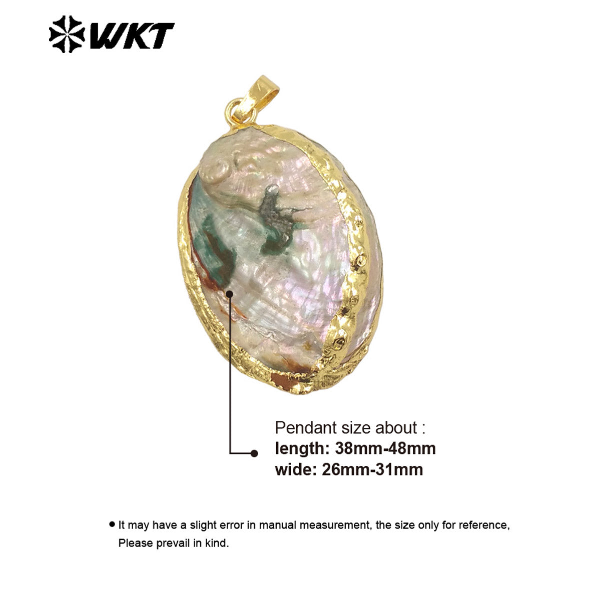 WT-JP393 Brand New Product Exquisite Fashion 18K Gold Plated Abalone Shell Dazzling Pendant Unisex Jewelry for Anniversary Gift