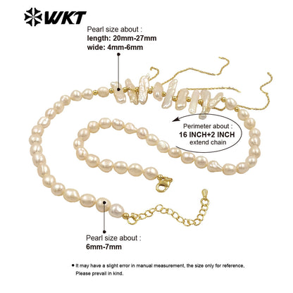 WT-JN278 Amazing Gorgeous Europe Hot Styles Natural Freshwater Pearl Necklace for Women Choker Design