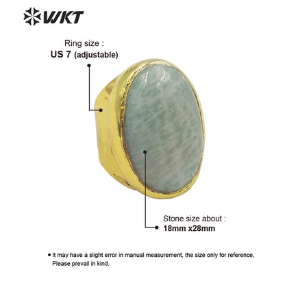WT-R387 WKT 2022 Charming Natural Fashion Stone Amazon Rings Hot Style for Girls Party Jewelry Rings Ladies Cocktail Ring