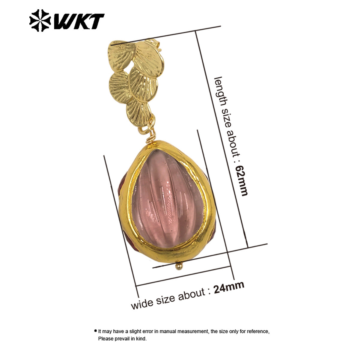WT-E805 High Quality 18K Gold Plated Hand Carved Colorful Glaze Waterdrop Shape Earrings For Female Party Wearing Jewelry