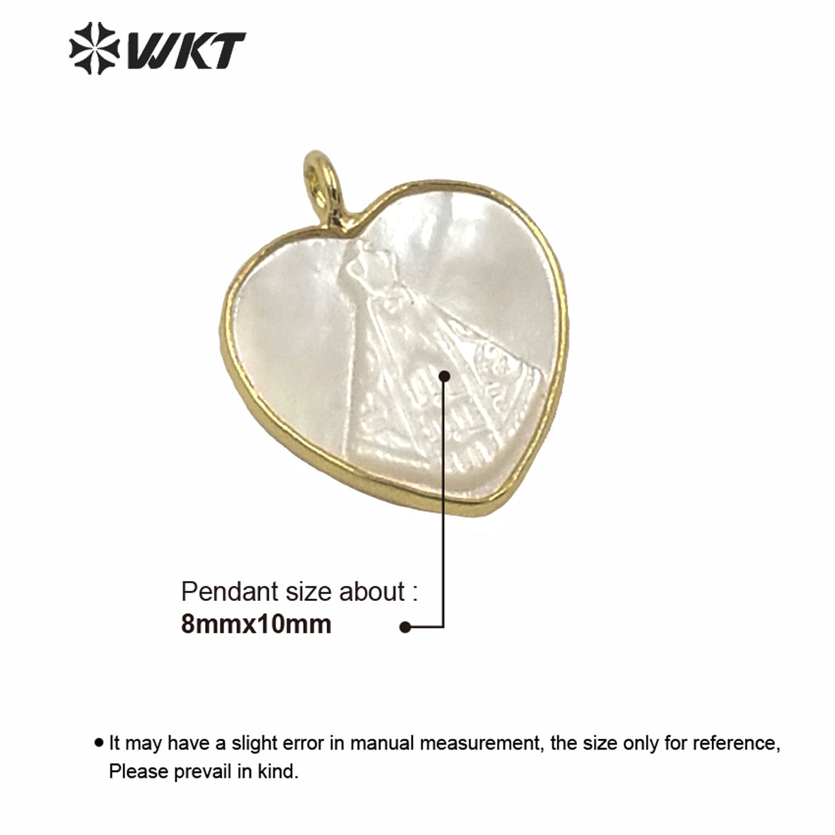 WT-JP233 WKT New Design Populared Hot Religious Mary Pendant Gold Bezel Setting Angel White Madonna Pendant Virgin Mary Pendants