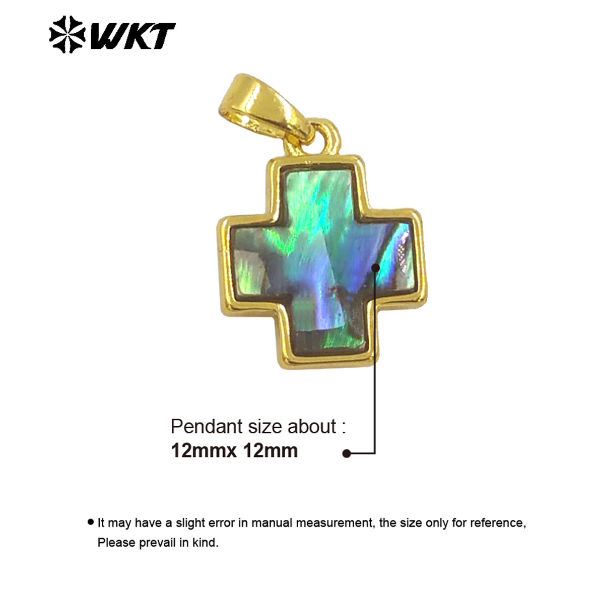 WT-JP380 Wholesale Fashion Gold Plated Bezel Setting Natural Shell Cross Jewelry Pendants Religious Jewelry