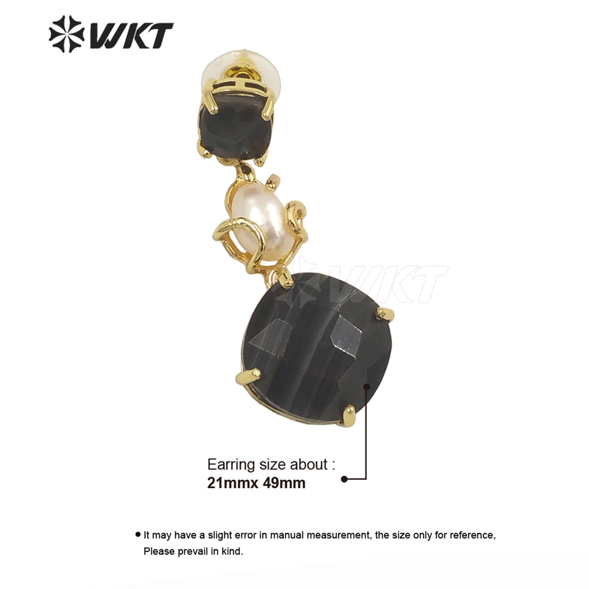 WT-MPE116 European and American Retro Exaggerated Round Shape Colorful Inlaid with Pearl Flowers Earrings