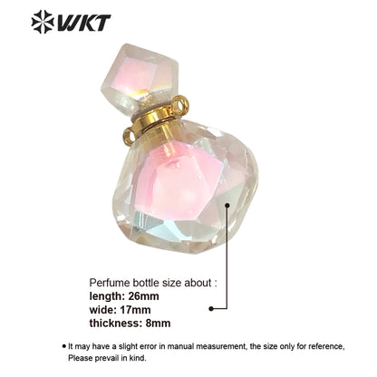 WT-P1674 Amazing Newest Fashion Faceted Cut Angel Aura Quartz Perfume Bottle Pendant for Necklace