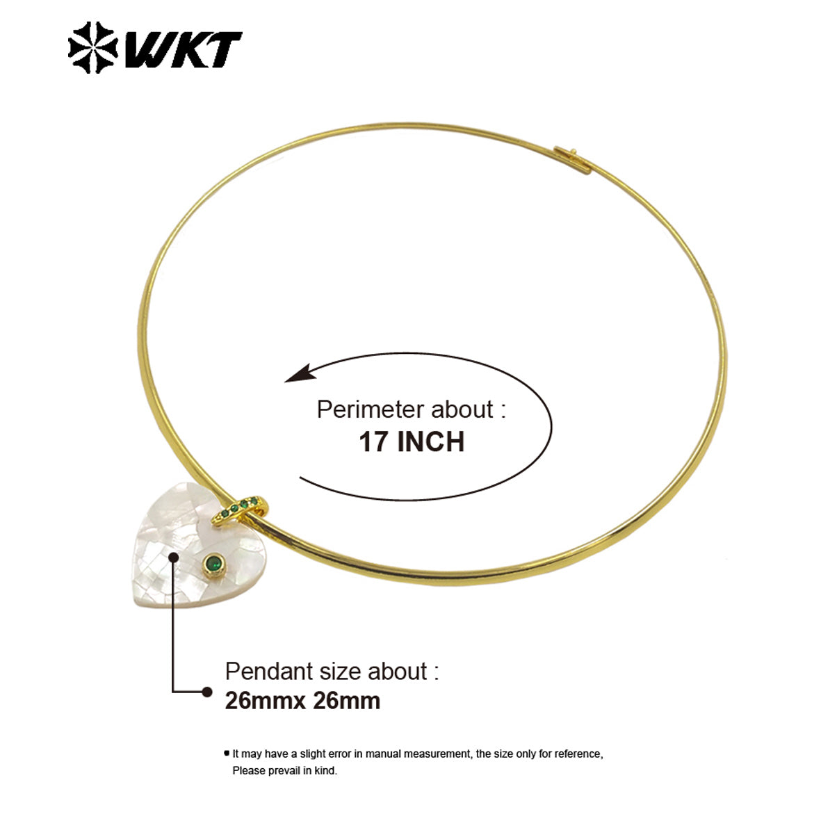 WT-JN387 Minimalism Design White Shell And Zircon Heart Shape Pendant Necklace Choker As Female Party Decorative Jewelry