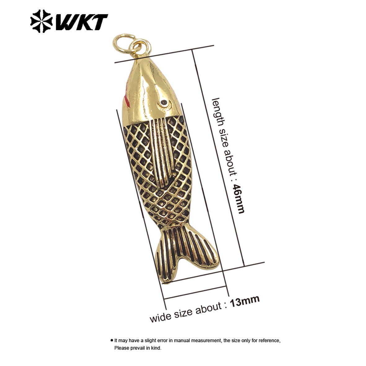 WT-P2116 Delicate Lovely Style Gold Plated Multiple Colors Drop Oil Little Fish Pendants For Women Earrings DIY Making