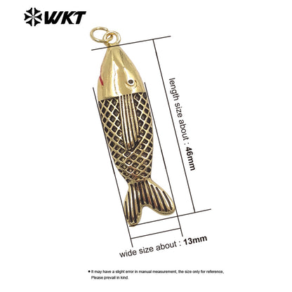 WT-P2116 Delicate Lovely Style Gold Plated Multiple Colors Drop Oil Little Fish Pendants For Women Earrings DIY Making