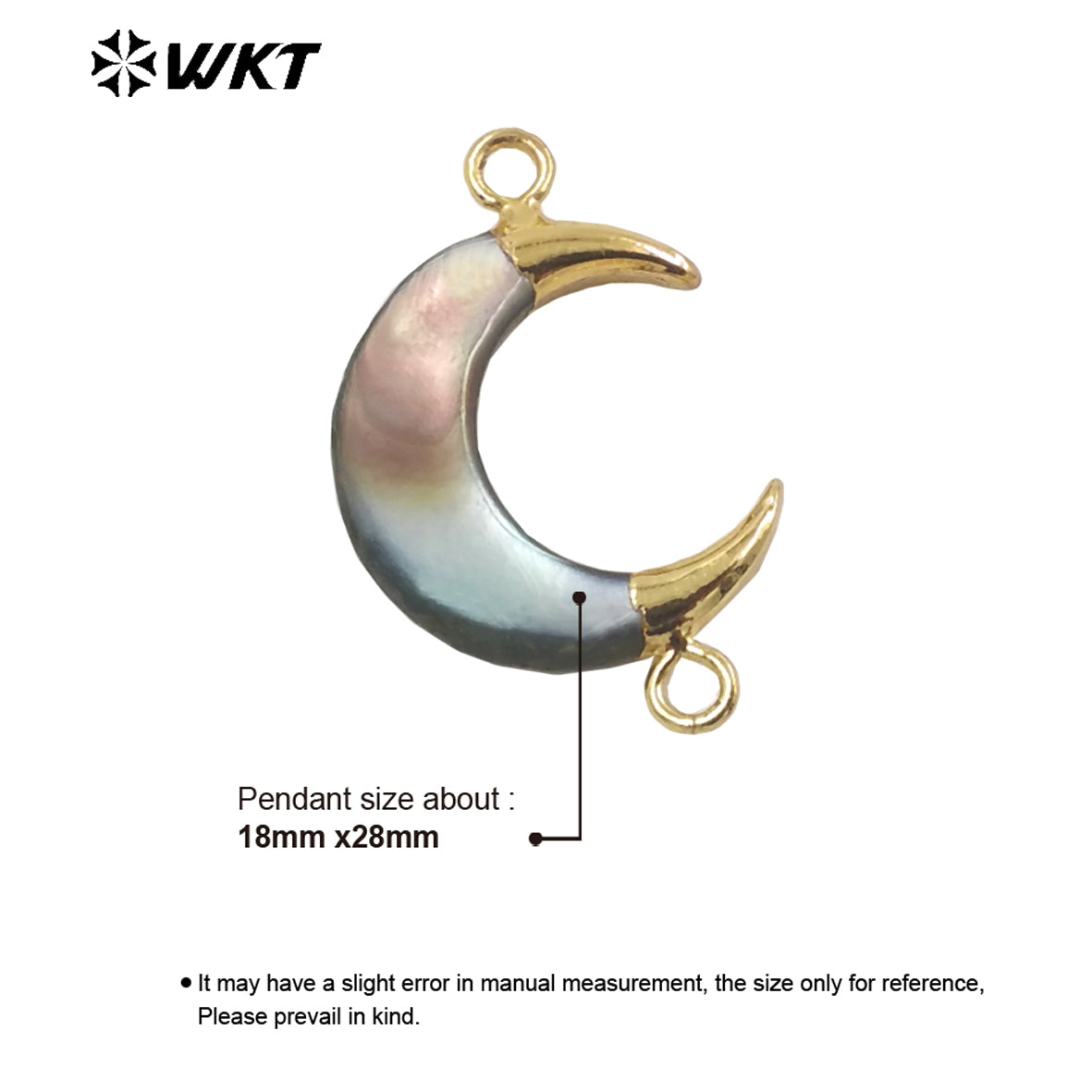 WT-JP293 Crescent Lovely Pendant Smart Colorful Shell Women Earrings With 18k Gold Plated Earring Shell Earrings