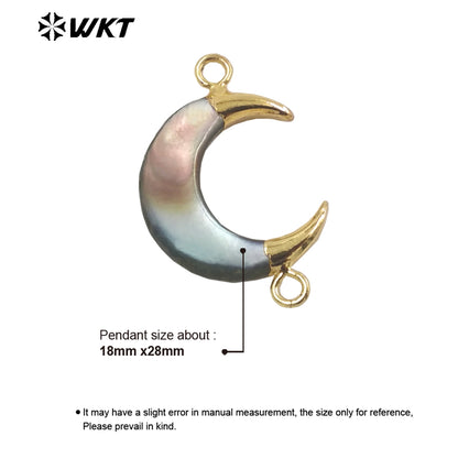 WT-JP293 Crescent Lovely Pendant Smart Colorful Shell Women Earrings With 18k Gold Plated Earring Shell Earrings