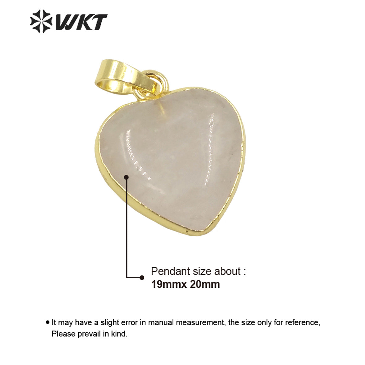 WT-P1700 Wholesale Lady Lovely Natural Gemstone Small Heart Pendant Gold Electroplated Rose Quartz 20mm Gold Stone Heart Charms