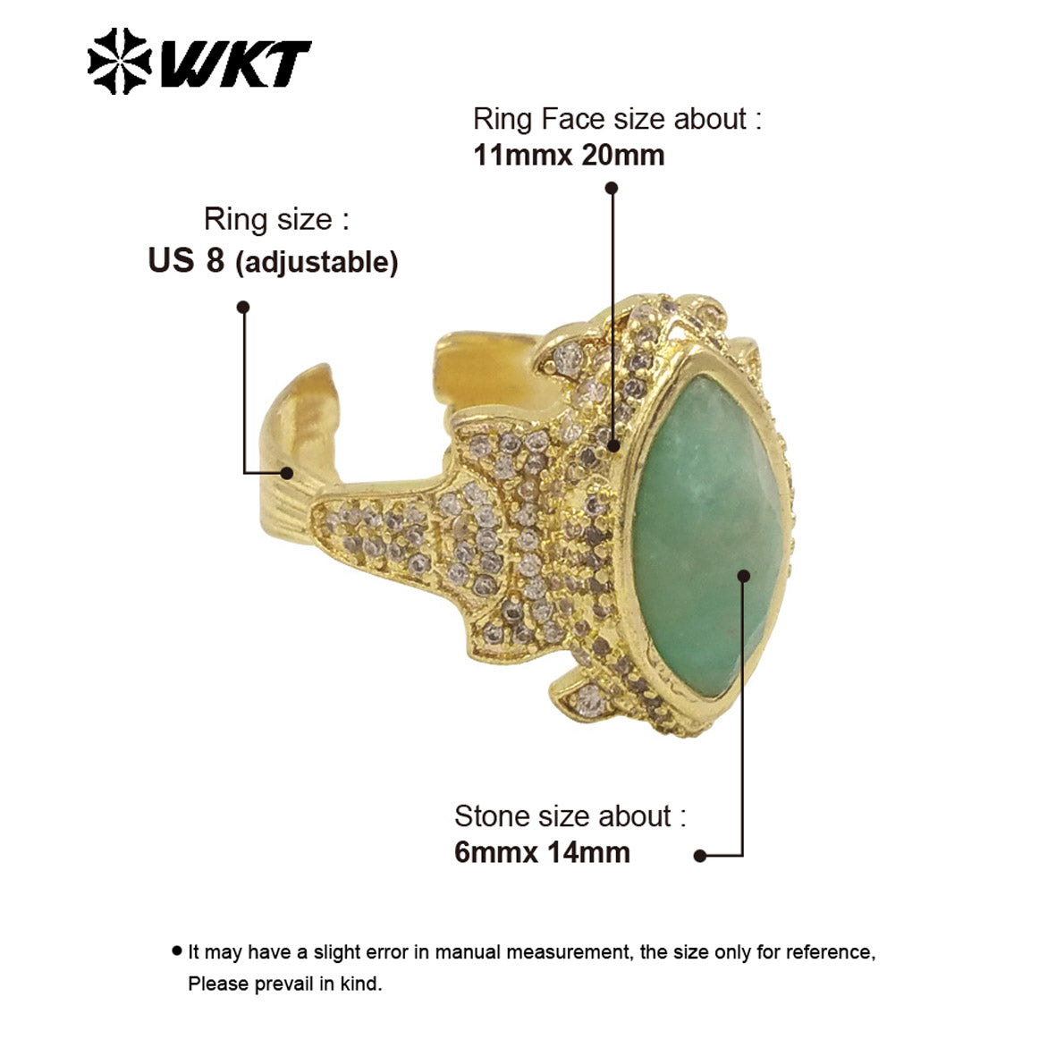 WT-MR034 Special Eye Shape Gemstone Multi Color Can Be Choose Amethyst Lapics Stone Ring for Banquet Party Fine ACC