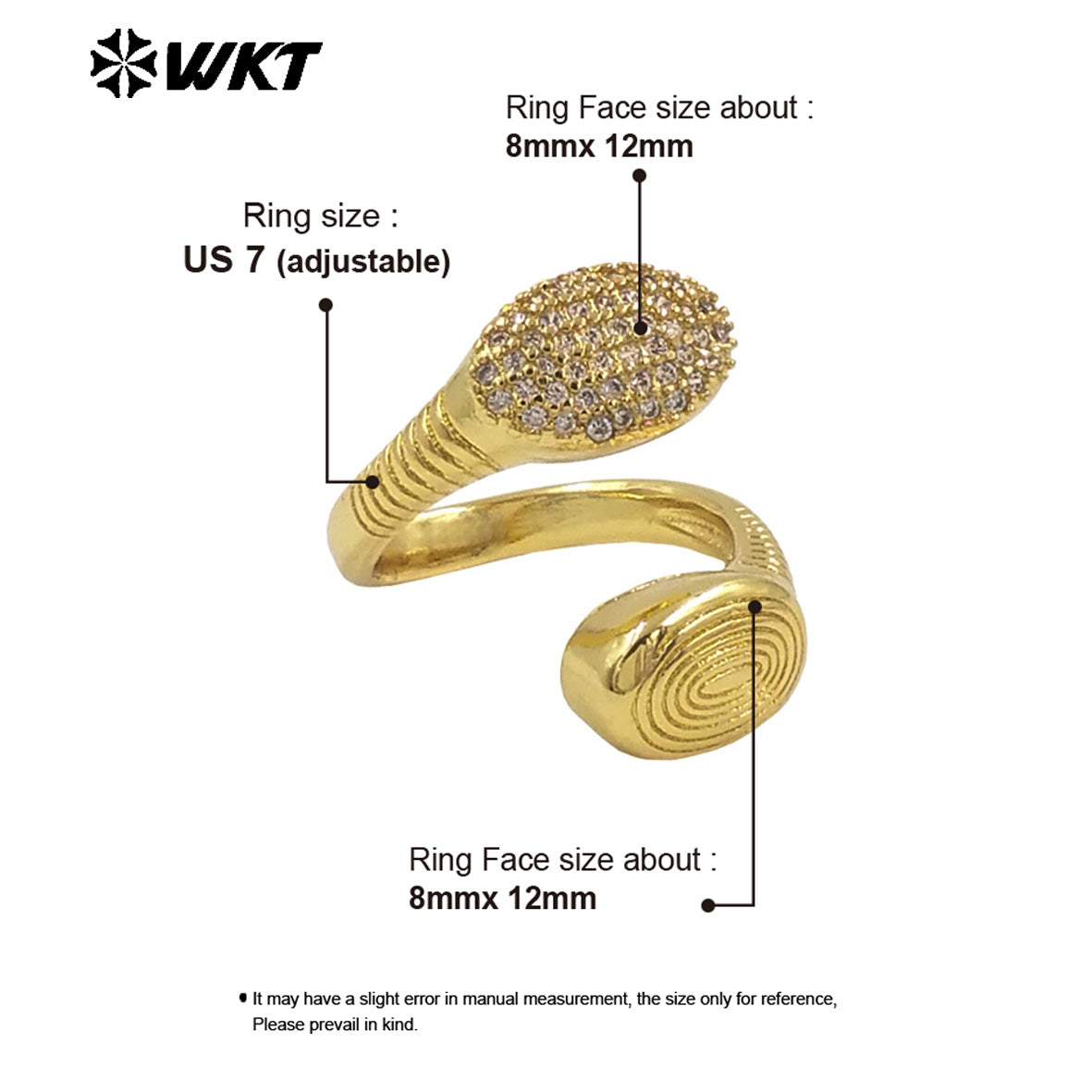 WT-MR032 Wholesale Fashion Gold Plated Resist Tarnishable Cross Unique Micropave Cubic Zircon Anniversary Ring