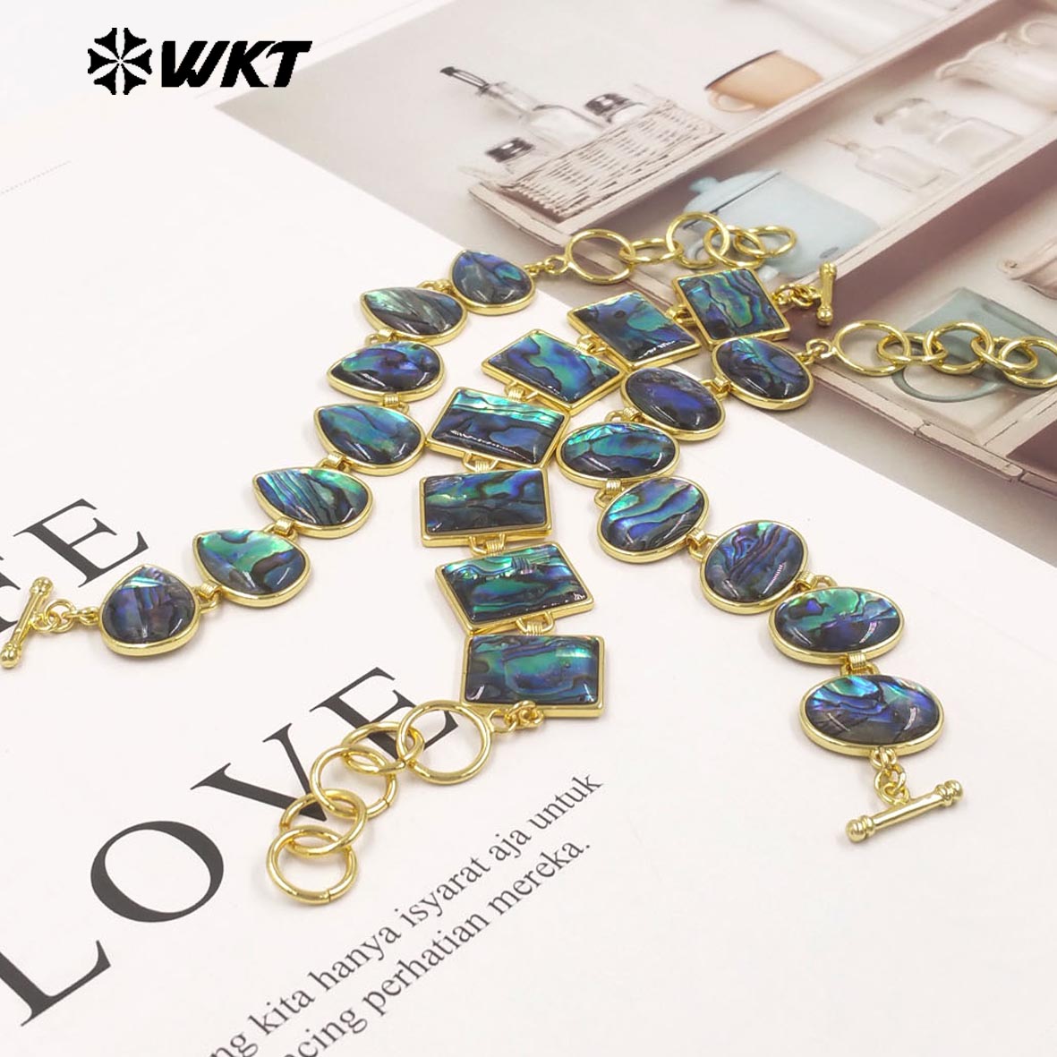 MPB143 High Quality Gold Electroplated Waterdrop Square Shape Natural Abalone Shell Women Bracelet For Friends Jewelry Gift