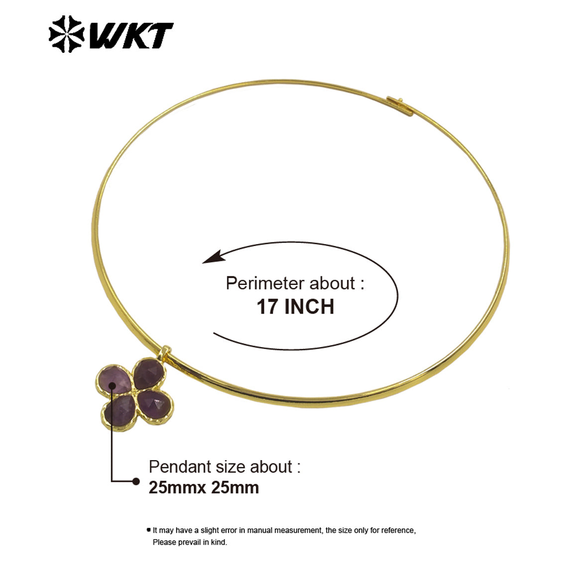 WT-N1527 Exquisite Lovely Gold Plated Vicious Natural Gemstones Little Flower Shape Necklace Choker For Lady Party Wearing