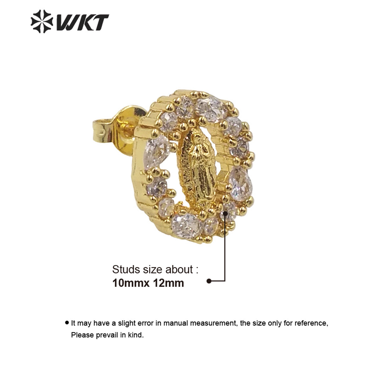 WT-ME101 Wholesale Newest Vintage Style Cubic Zircon Fashion Light Luxury With Enamel Micro Paved Earrings Studs