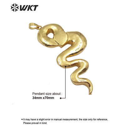 WT-JP178 New Natural White Shell Pendant Snake Shape 18k Gold Plated Fashion Women Jewelry Snake Shape Shell Pendant