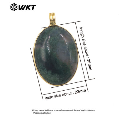 WT-P2103 Newest Product Colorful Natural Gemstones Round Smooth Gold Little Pendants As Unisex Handmade Necklace Findings