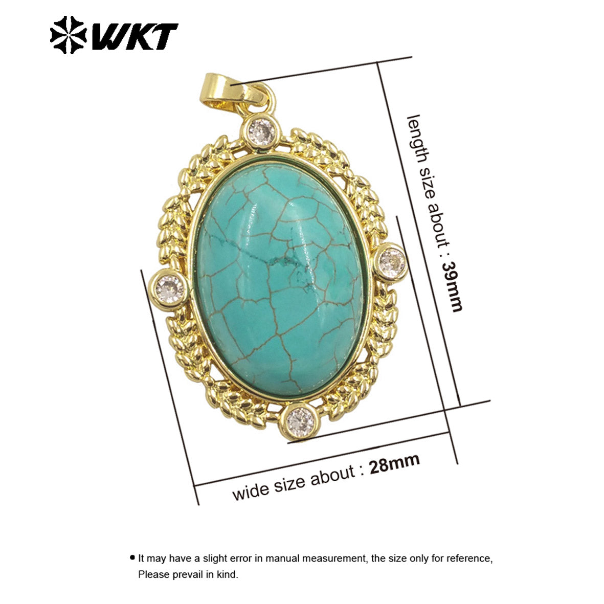 WT-P1985 Wholesale Fashion Gold Bezel Setting With Zircon Around Natural Oval Rose Quartz Stone Pendant for Necklace