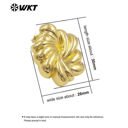 WT-E767 New Special Design Stylish Natural Yellow Brass Gold and Silver Earrings for Women As Daily Fashion Accessories