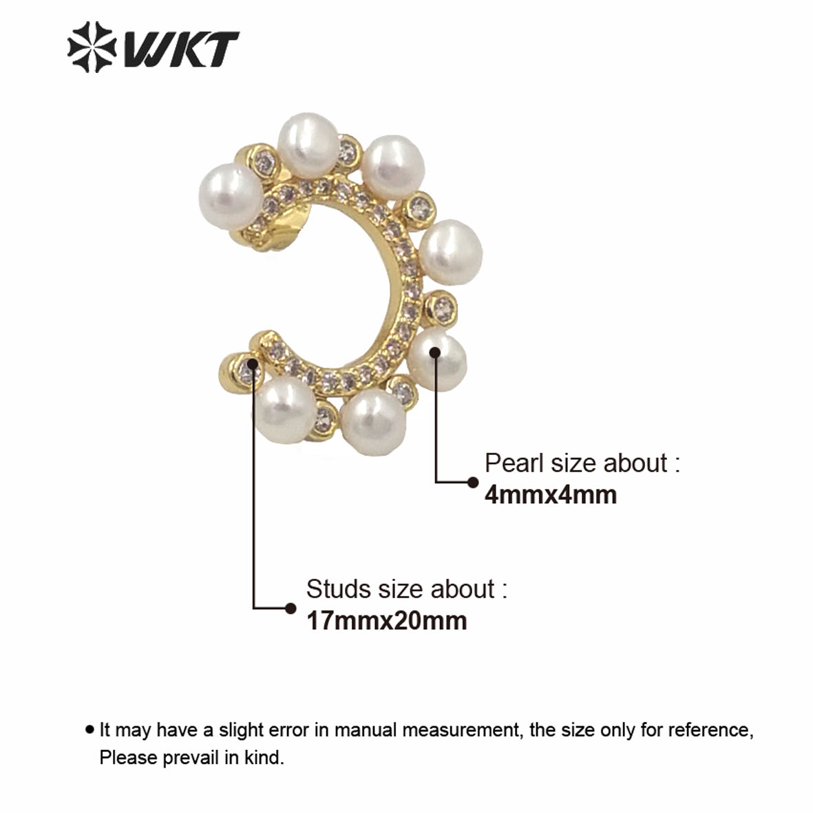 PWT-ME075 Amazing Gorgeous Real Freshwater Pearl C Shape Earrings Studs Fashion Women Crescent Horn Pearl Studs Boutique Quality